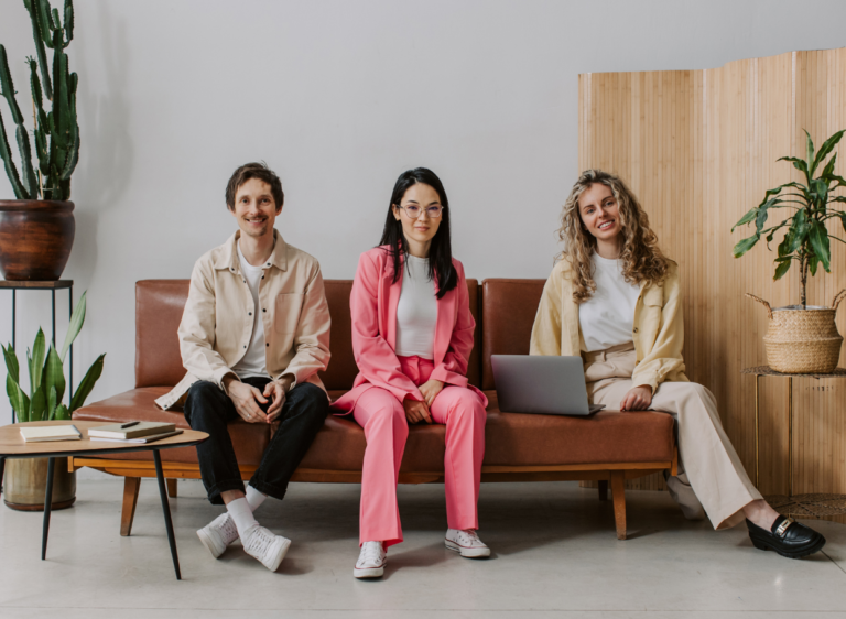 LKS Consult tax team sits on a sofa in Tallinn office